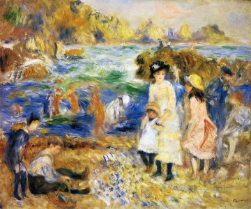 Pierre Auguste Renoir Painting - escena de playa guernsey Pierre Auguste Renoir